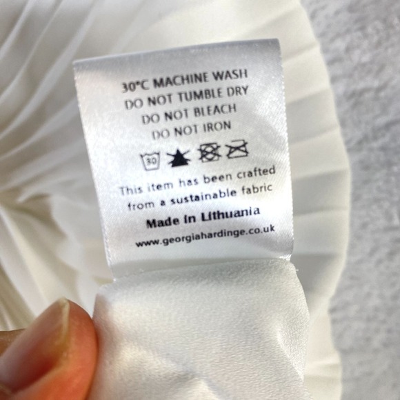 Georgia Hardinge Midi Evening Dress Sz 8 White Pleated Cocktail Date - Picture 10 of 11